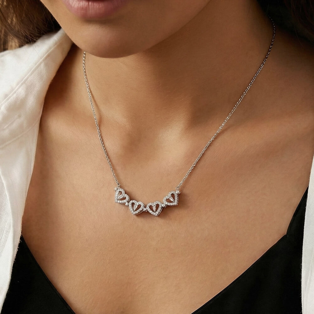 Magnetic Hearts Clover Pendant Necklace