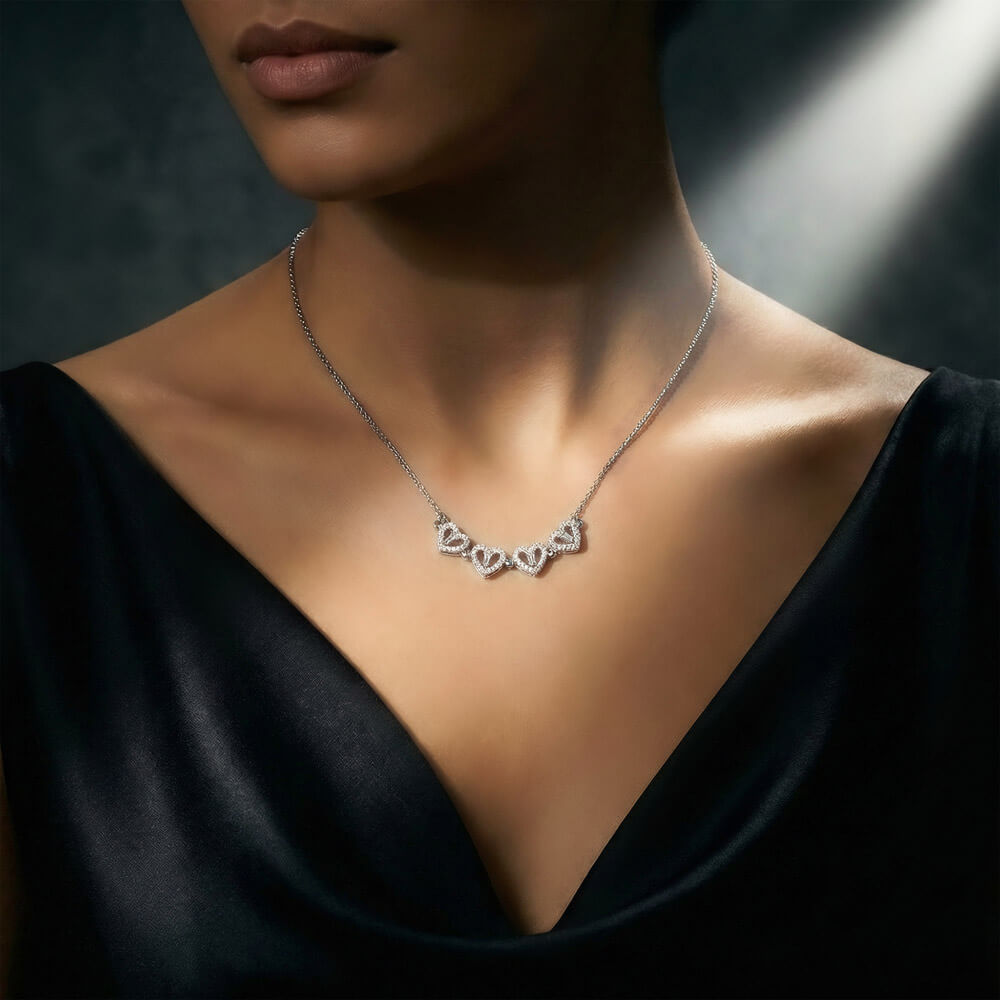 Magnetic Hearts Clover Pendant Necklace