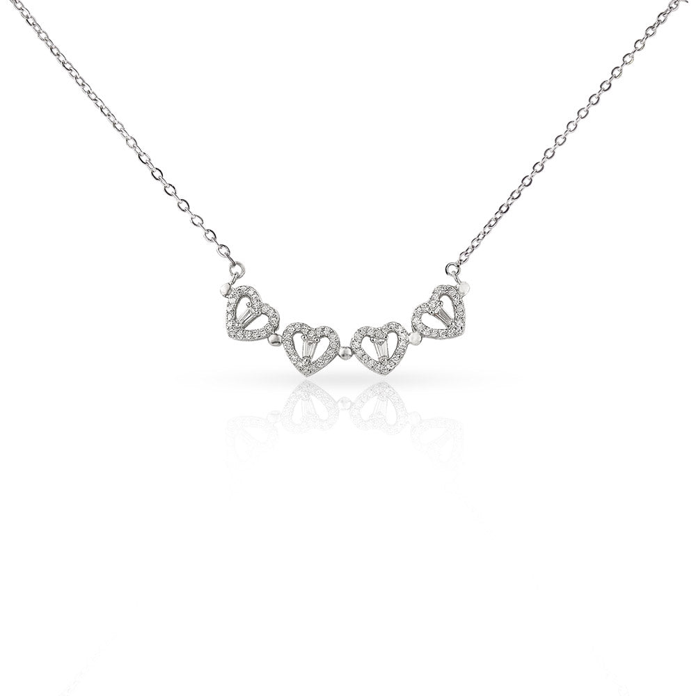 Magnetic Hearts Clover Pendant Necklace