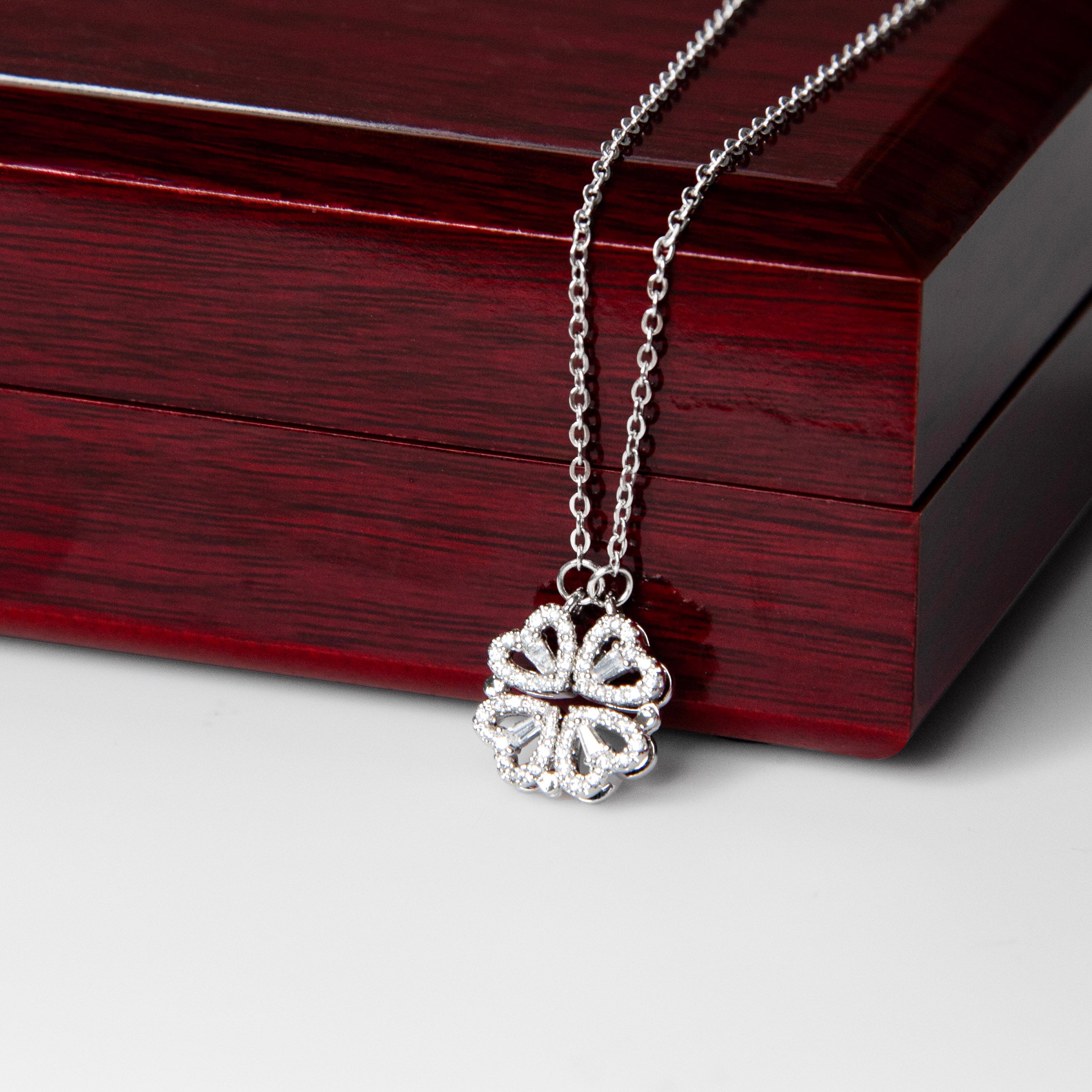 Magnetic Hearts Clover Pendant Necklace