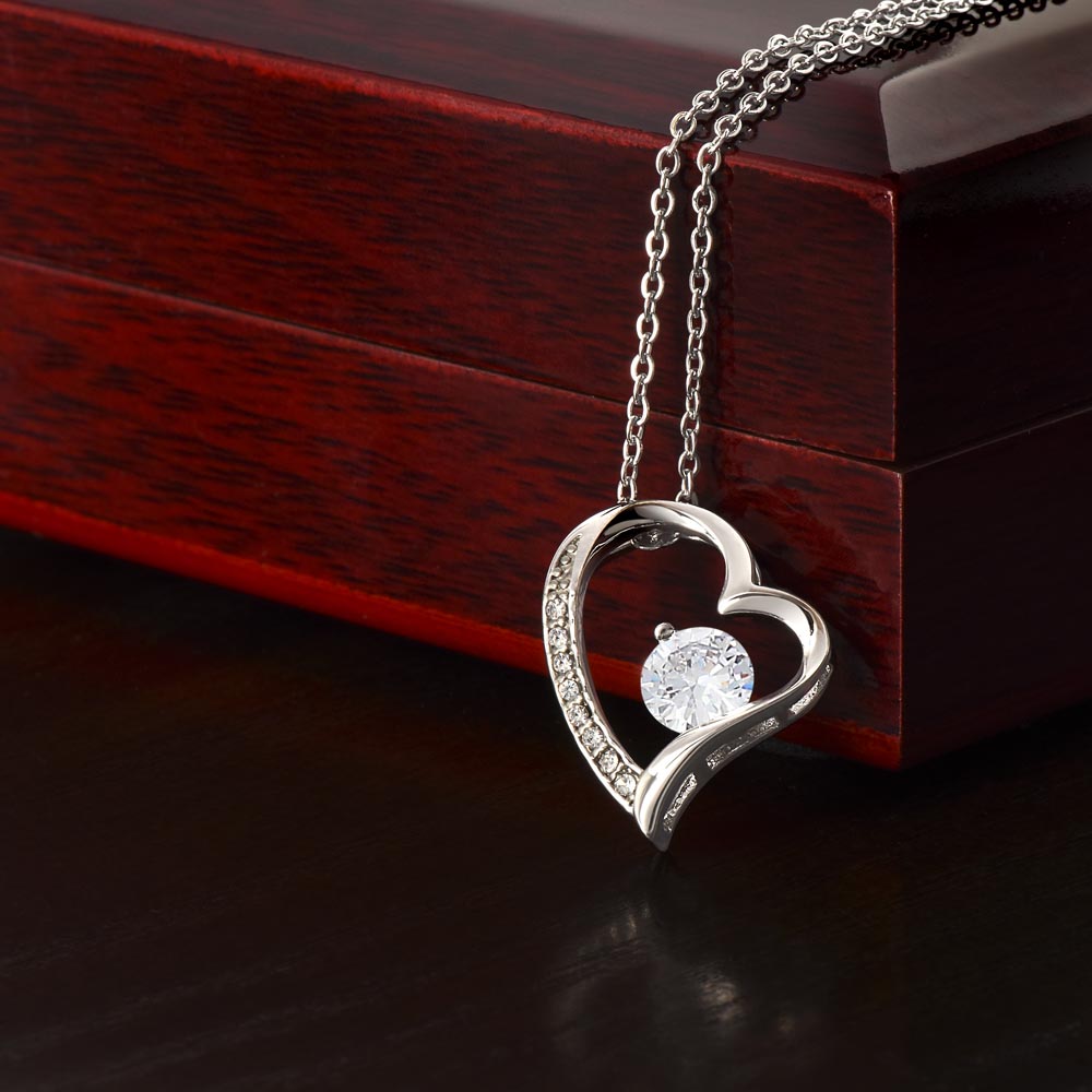 Grandma Heart Pendant Necklace with CZ Crystal