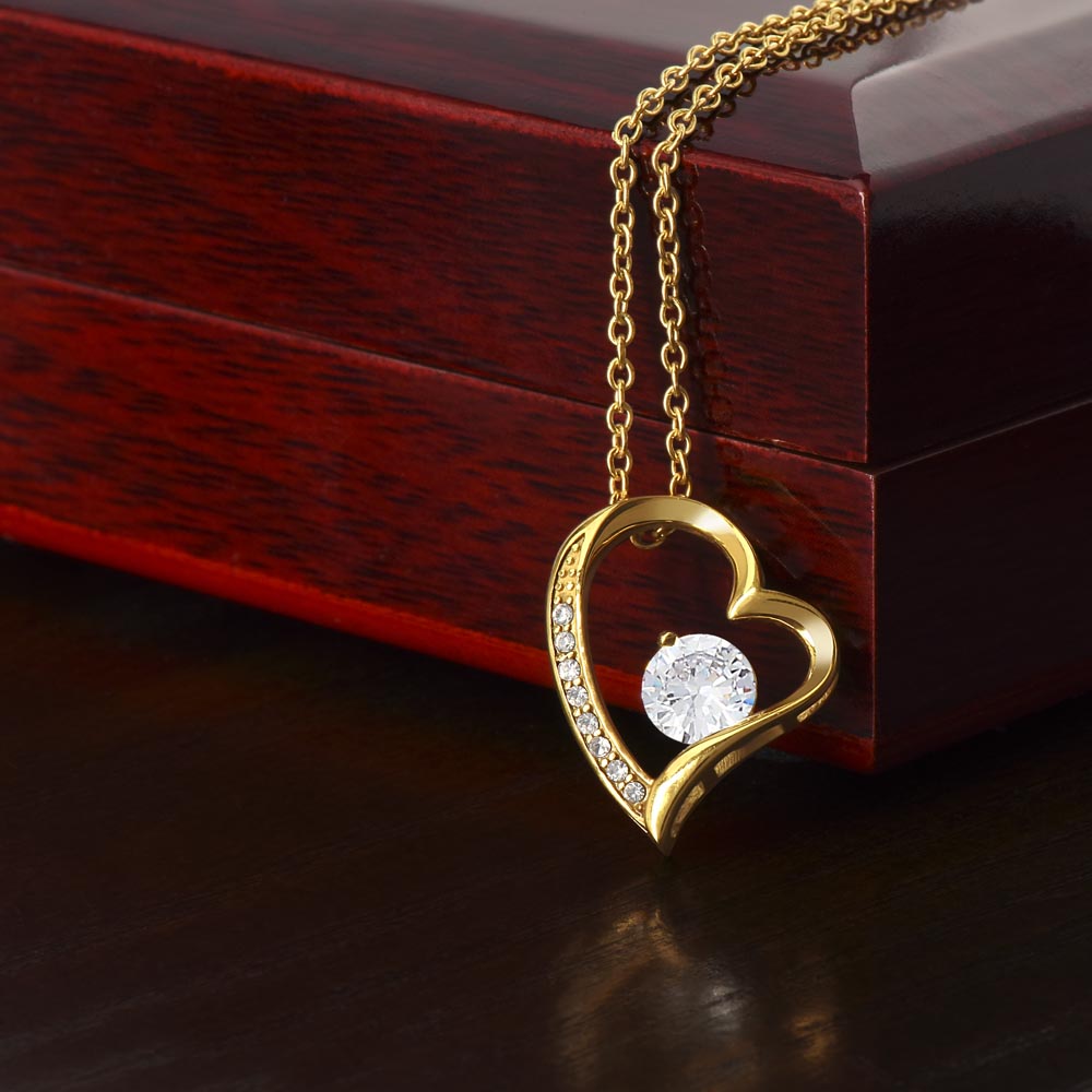 Grandma Heart Pendant Necklace with CZ Crystal