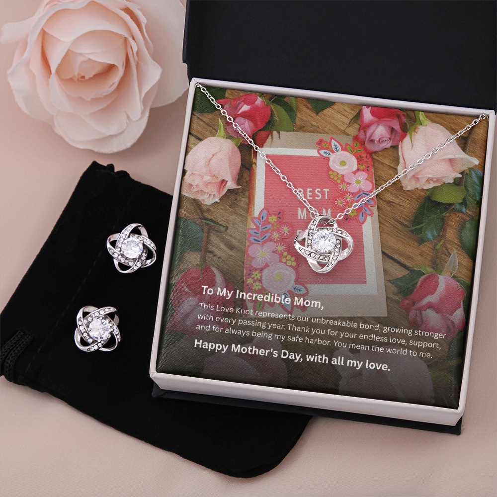 Love Knot Necklace & Earring Gift Set – Mother's Day