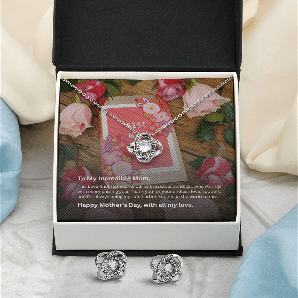 Love Knot Necklace & Earring Gift Set – Mother's Day