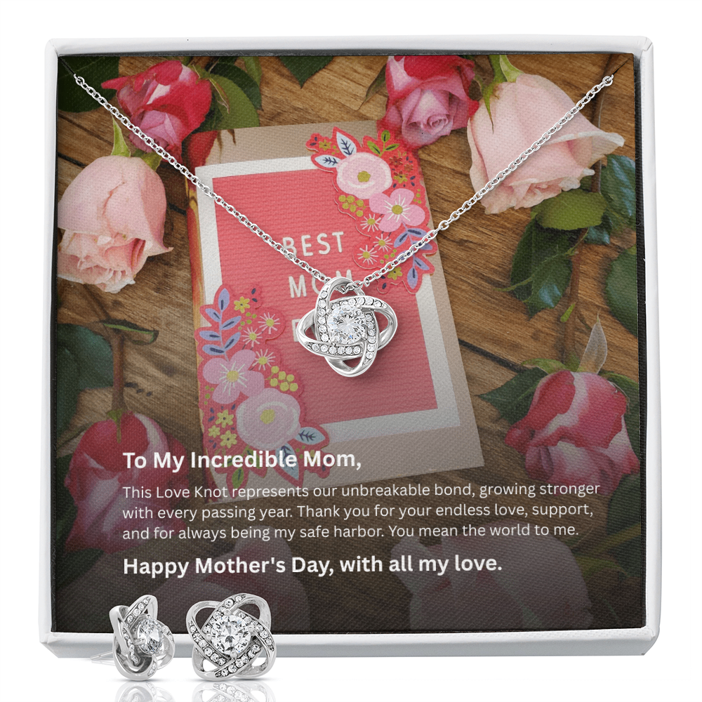 Love Knot Necklace & Earring Gift Set – Mother's Day