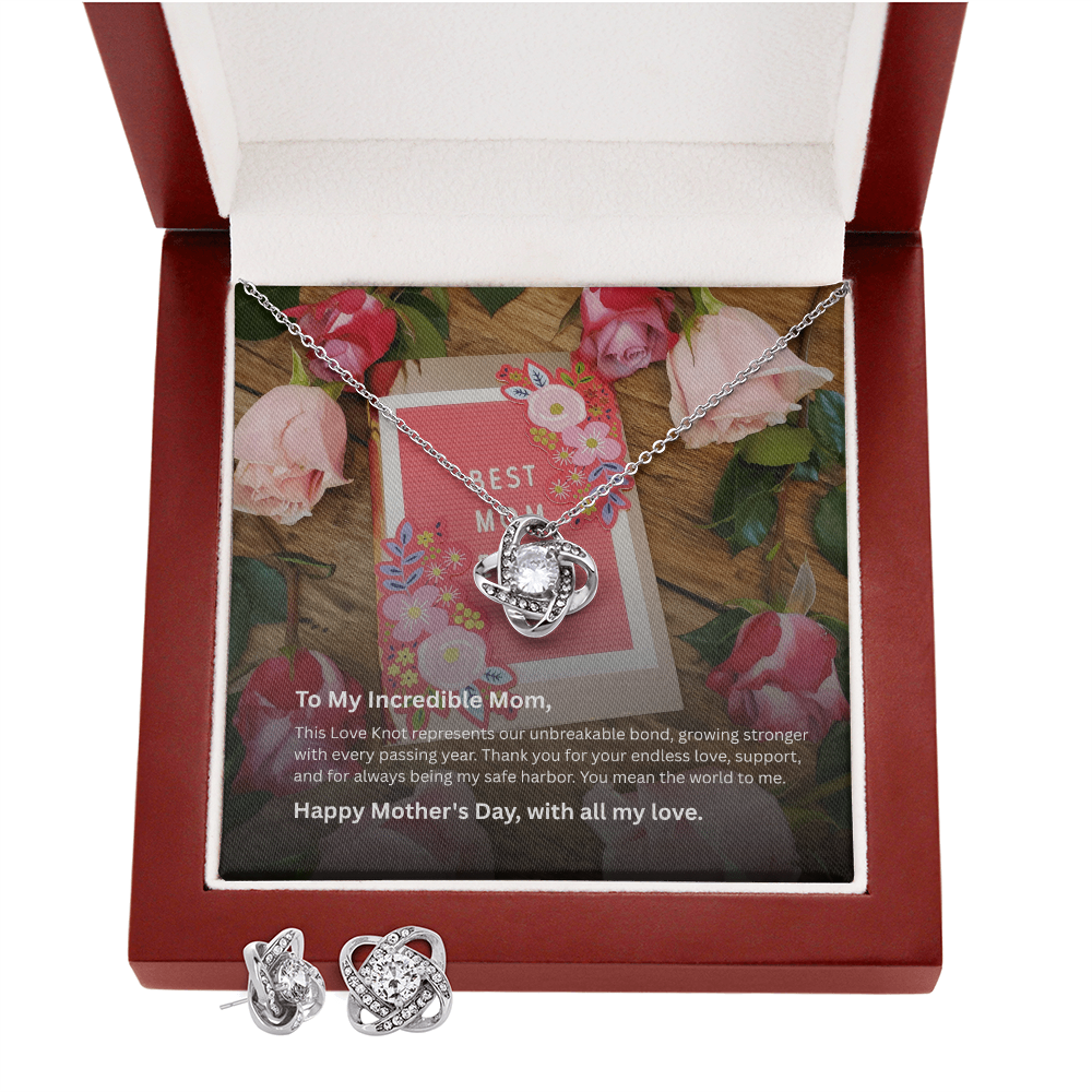 Love Knot Necklace & Earring Gift Set – Mother's Day