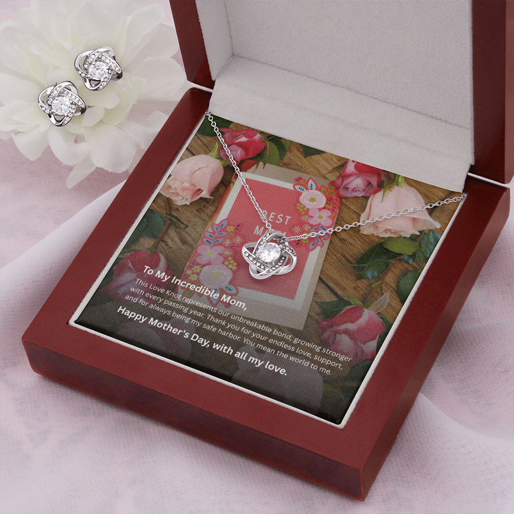 Love Knot Necklace & Earring Gift Set – Mother's Day
