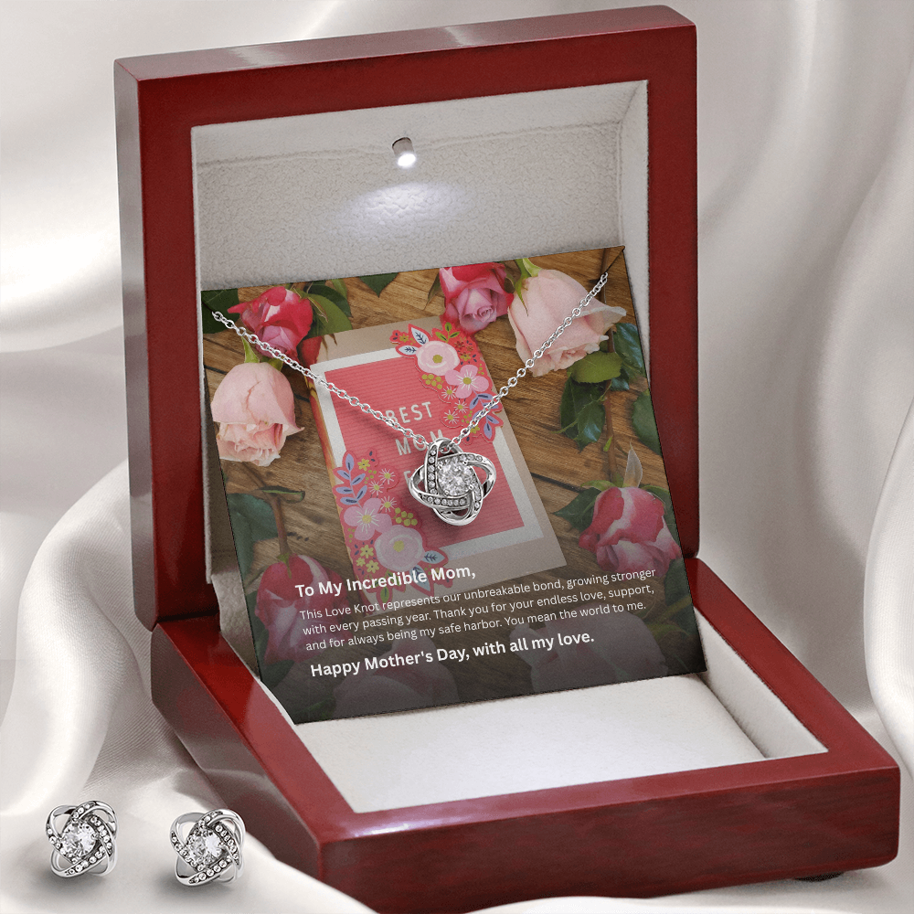 Love Knot Necklace & Earring Gift Set – Mother's Day