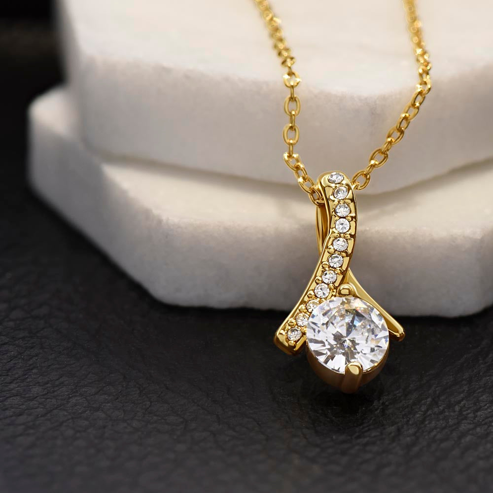 Alluring Ribbon Pendant Necklace for Daughter Birthday