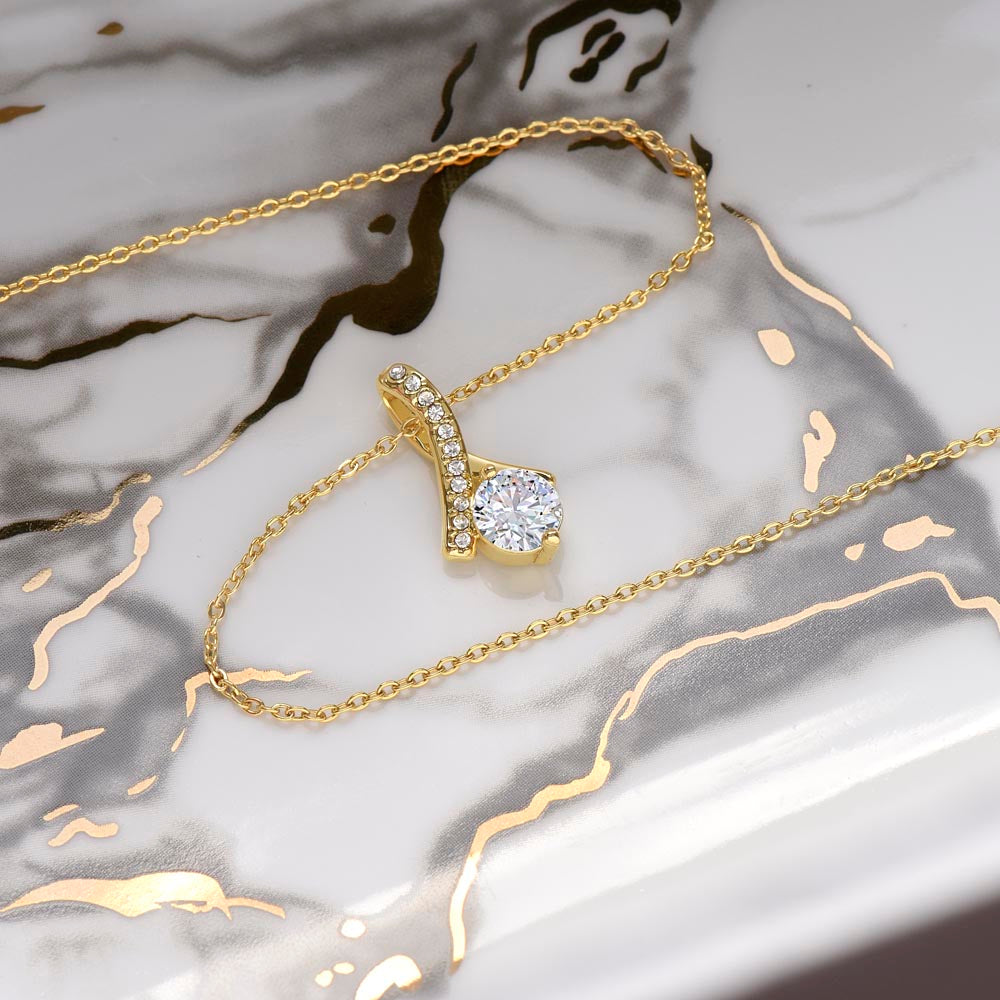 Alluring Ribbon Pendant Necklace for Daughter Birthday