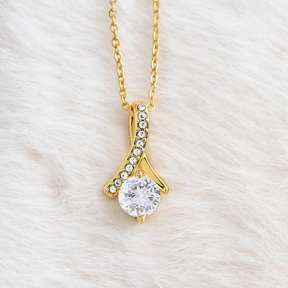 Alluring Ribbon Pendant Necklace for Daughter Birthday