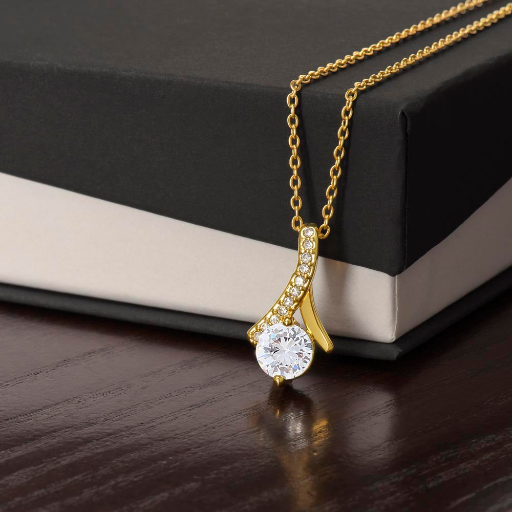 Alluring Ribbon Pendant Necklace for Daughter Birthday