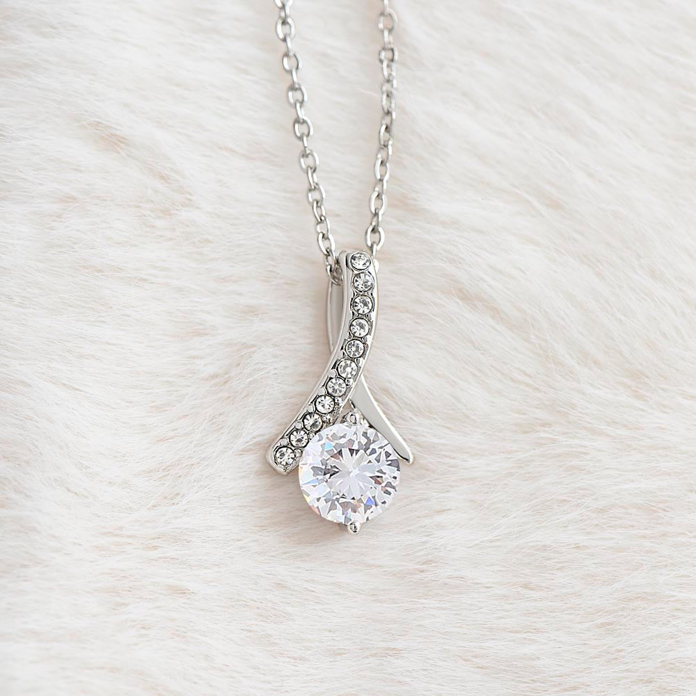 Alluring Ribbon Pendant Necklace for Daughter Birthday