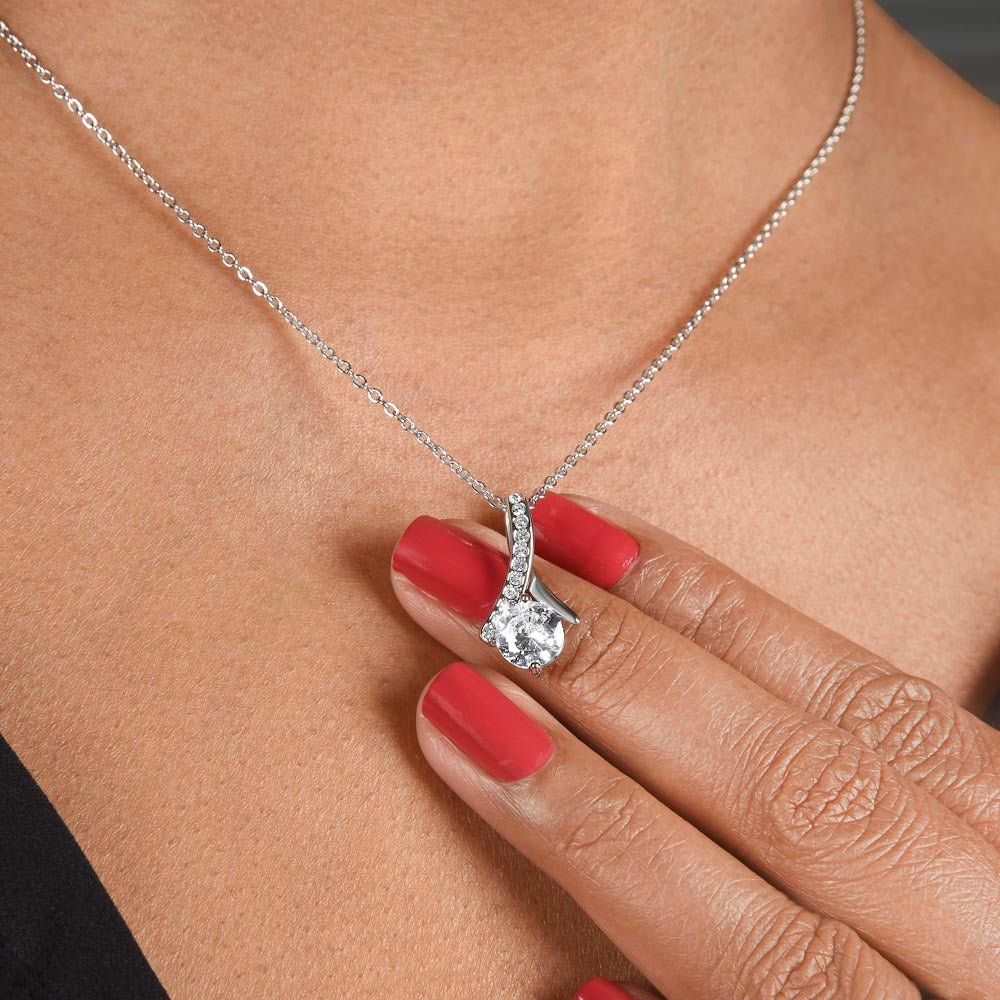 Alluring Ribbon Pendant Necklace for Daughter Birthday