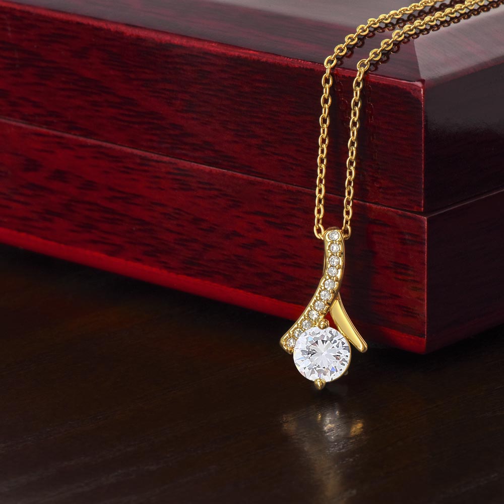 Alluring Ribbon Pendant Necklace for Daughter Birthday