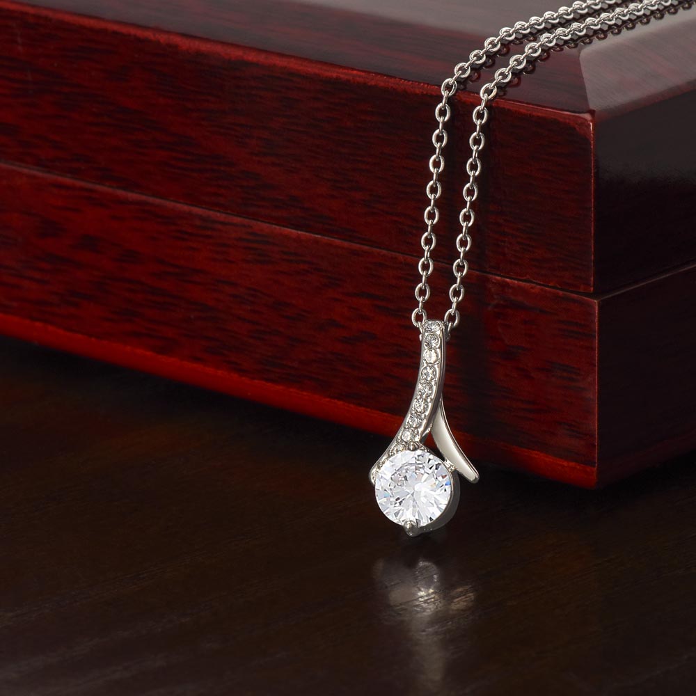 Alluring Ribbon Pendant Necklace for Daughter Birthday