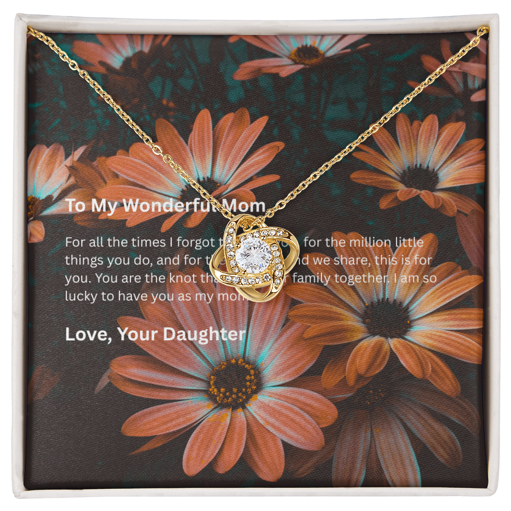 Love Knot Necklace Gift for Mom from Daughter