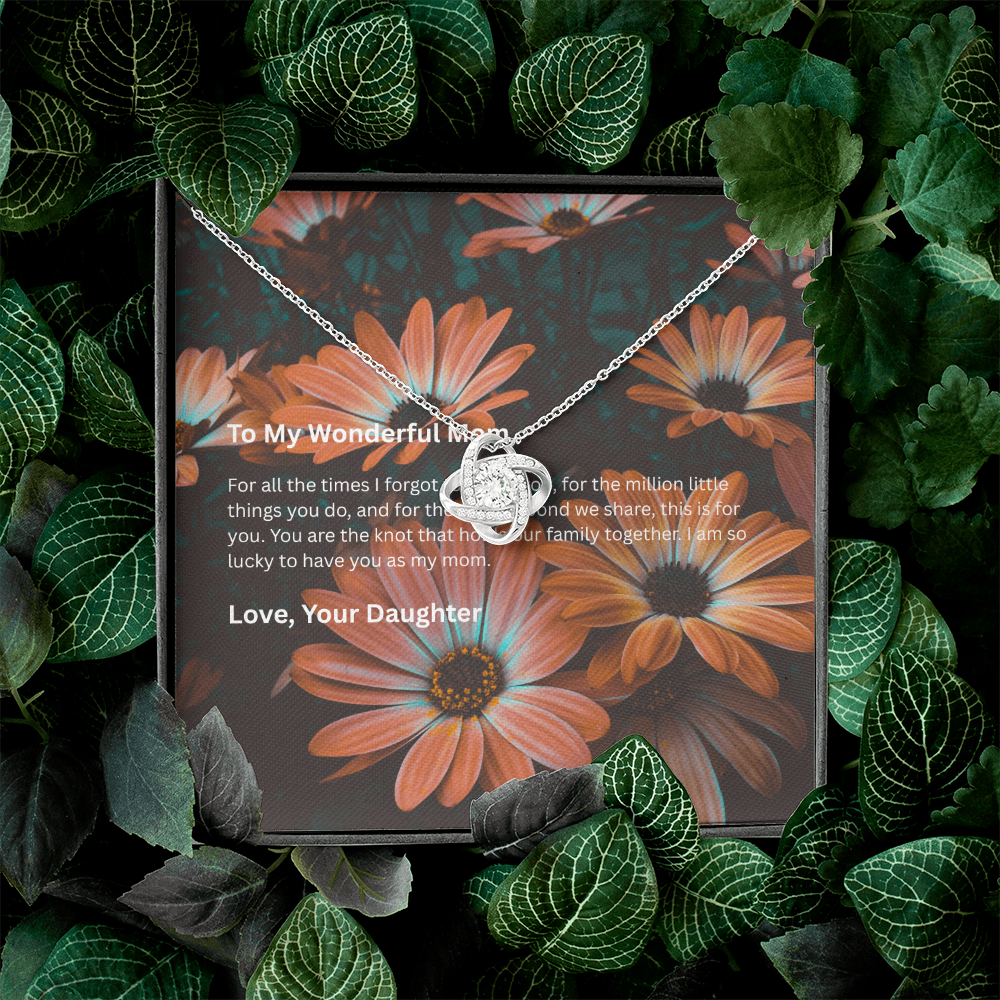 Love Knot Necklace Gift for Mom from Daughter