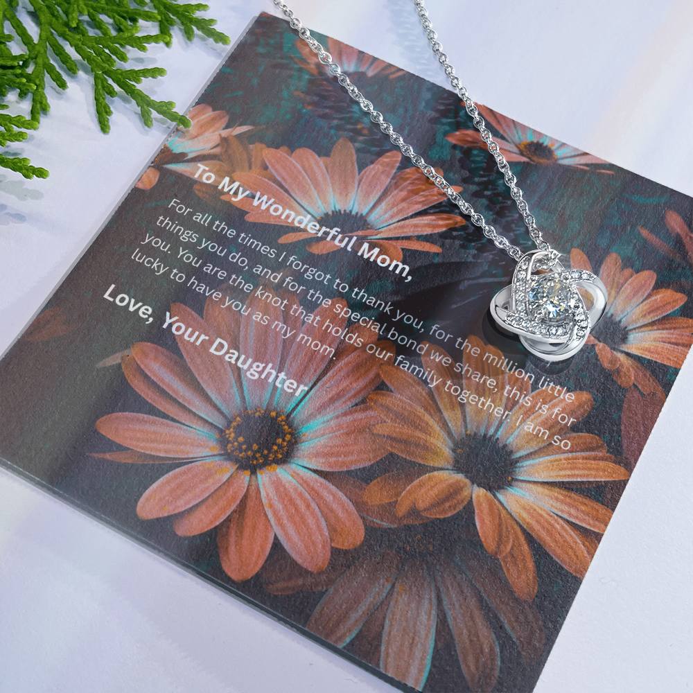 Love Knot Necklace Gift for Mom from Daughter
