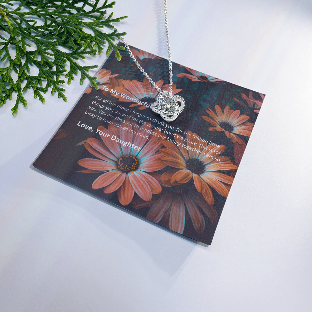 Love Knot Necklace Gift for Mom from Daughter