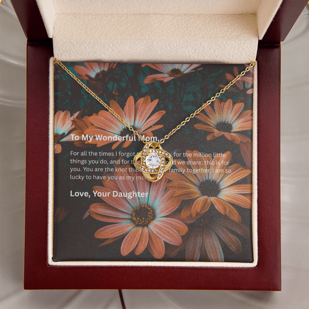 Love Knot Necklace Gift for Mom from Daughter