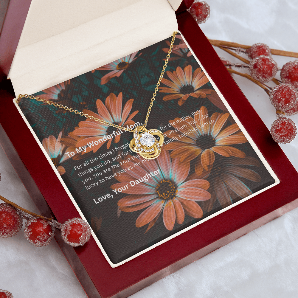 Love Knot Necklace Gift for Mom from Daughter