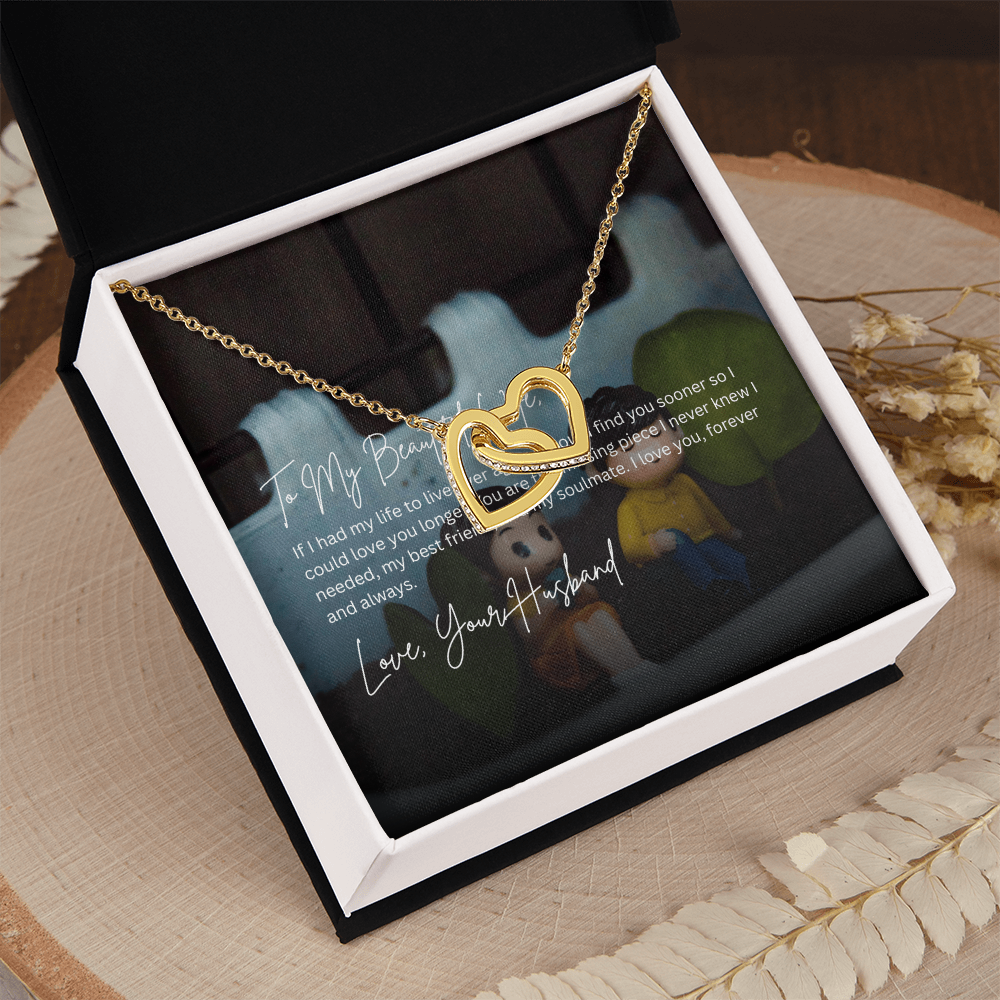 Interlocking Hearts Wife Necklace from Husband