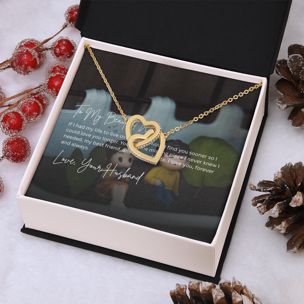 Interlocking Hearts Wife Necklace from Husband