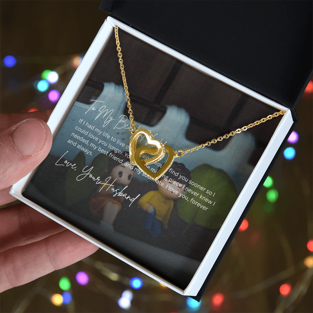 Interlocking Hearts Wife Necklace from Husband