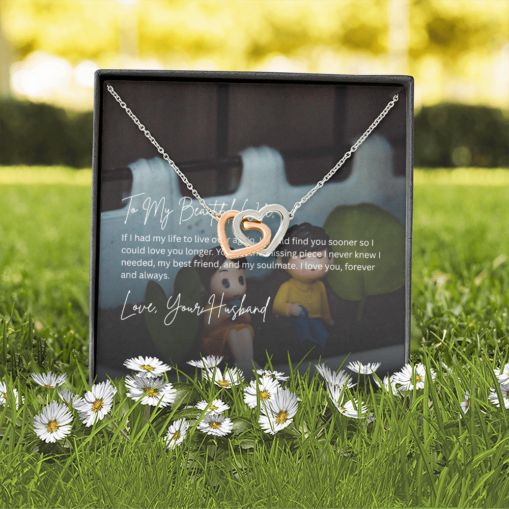 Interlocking Hearts Wife Necklace from Husband