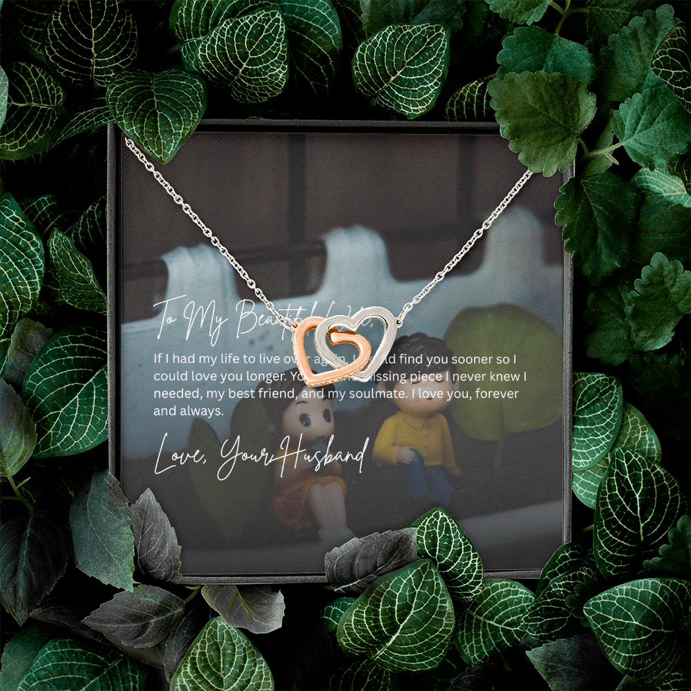 Interlocking Hearts Wife Necklace from Husband