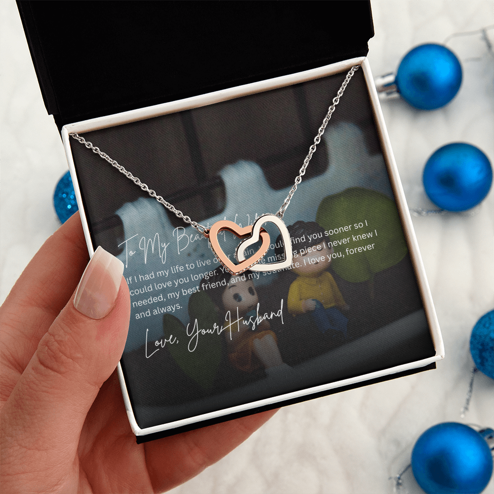 Interlocking Hearts Wife Necklace from Husband