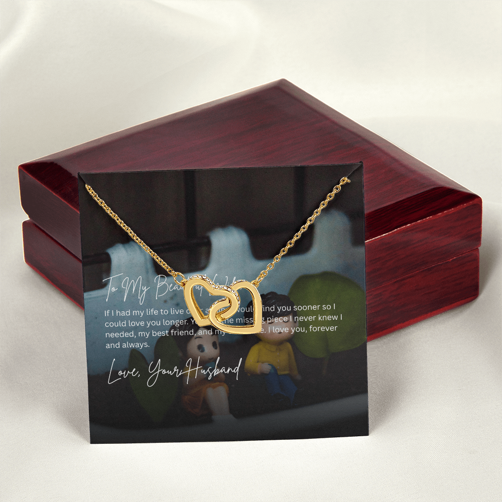 Interlocking Hearts Wife Necklace from Husband