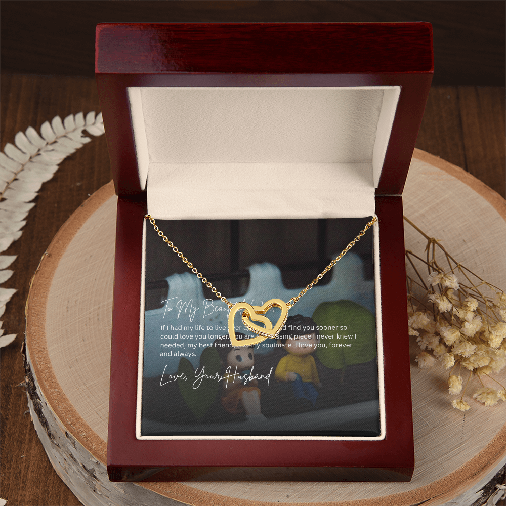 Interlocking Hearts Wife Necklace from Husband