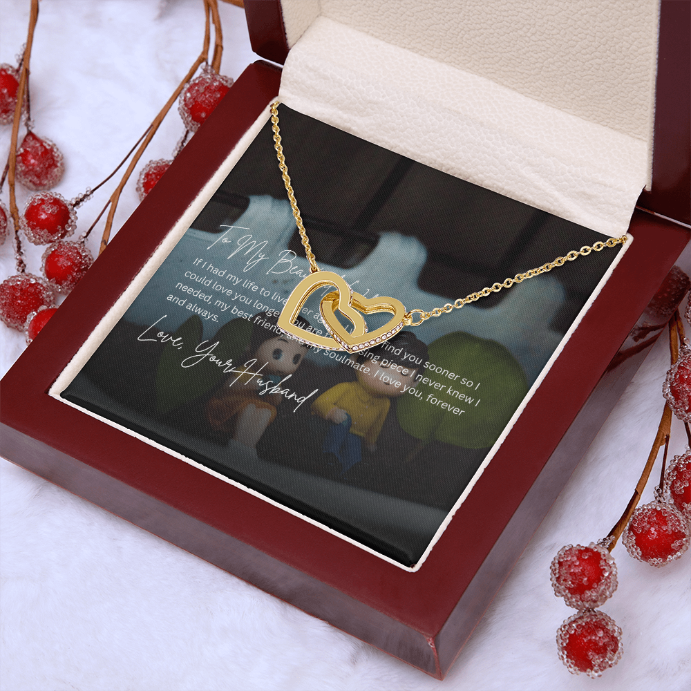 Interlocking Hearts Wife Necklace from Husband
