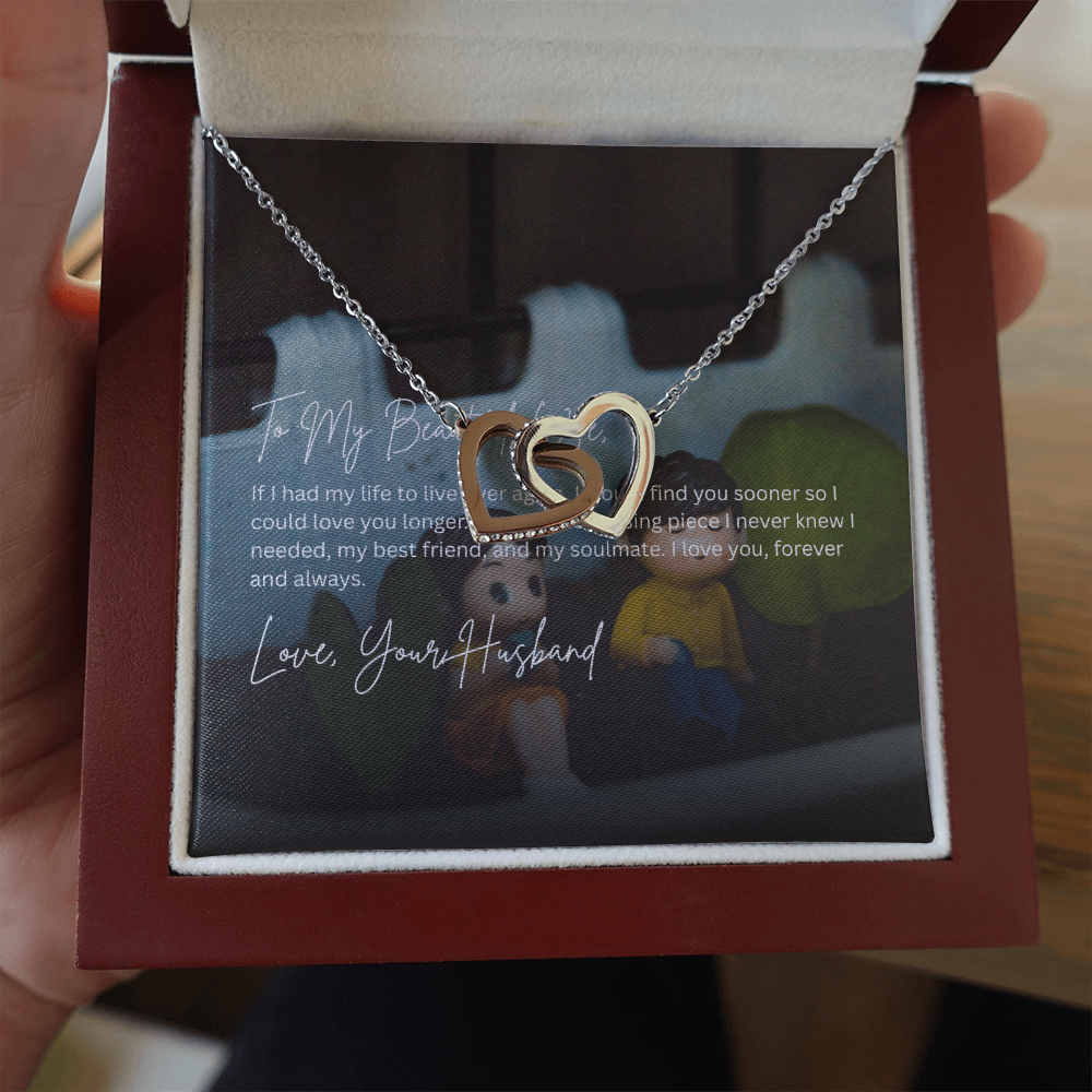 Interlocking Hearts Wife Necklace from Husband
