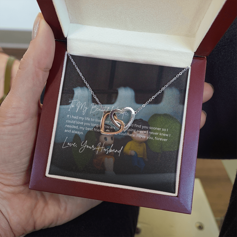 Interlocking Hearts Wife Necklace from Husband