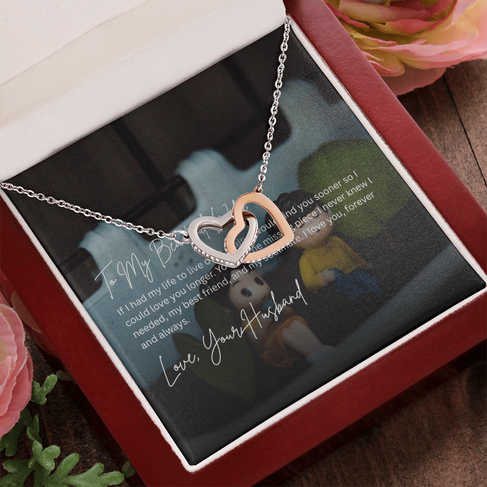 Interlocking Hearts Wife Necklace from Husband