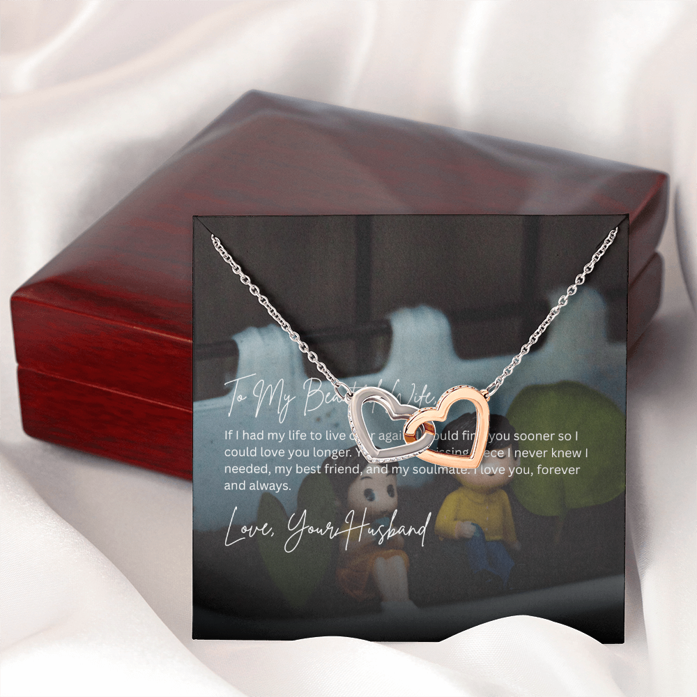 Interlocking Hearts Wife Necklace from Husband
