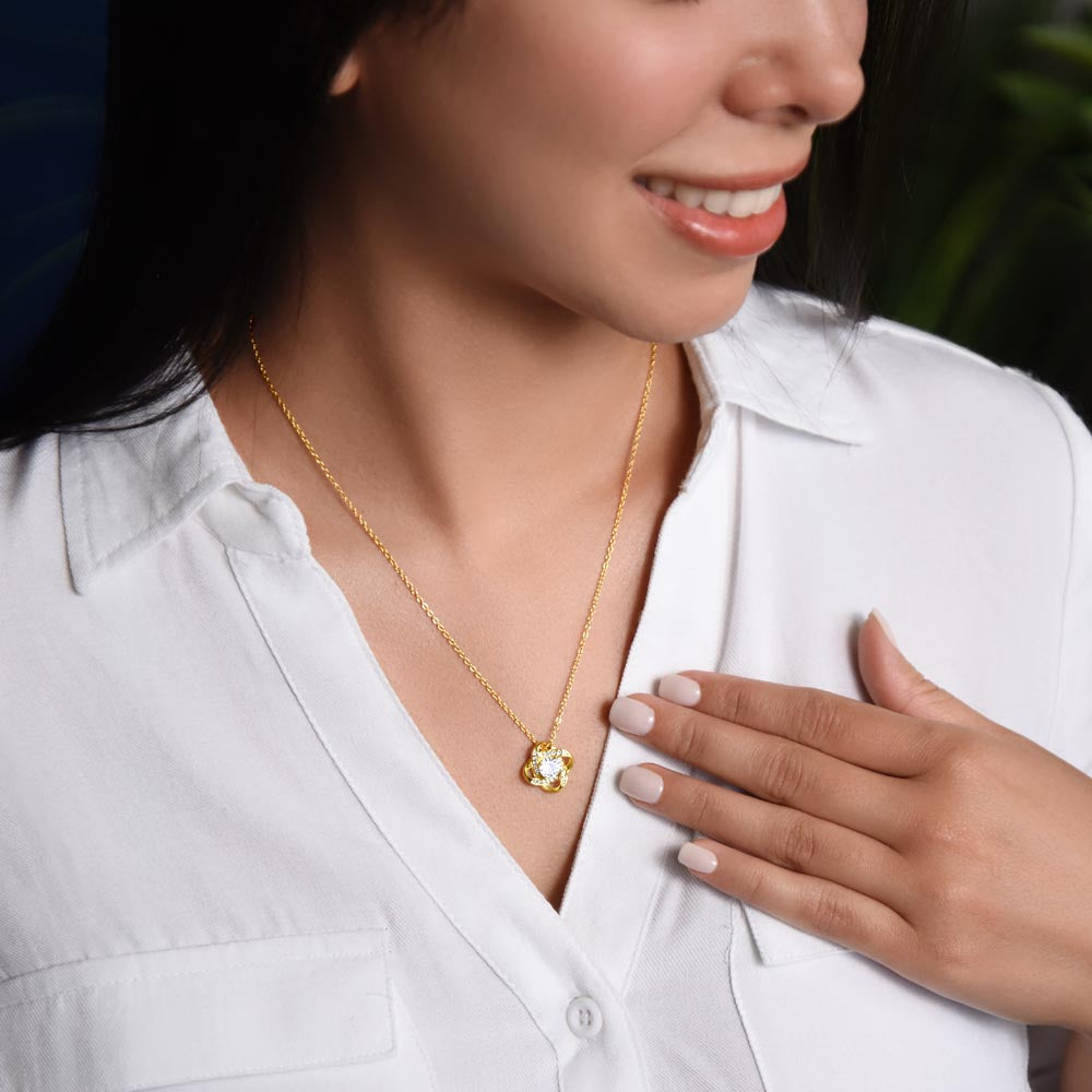 Love Knot Pendant Necklace – Gold-Plated Stainless Steel