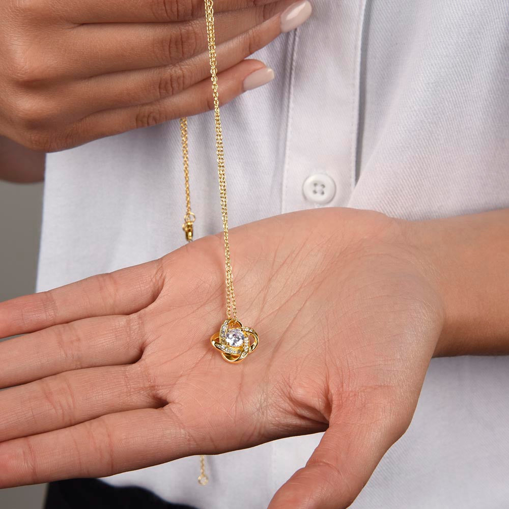 Love Knot Pendant Necklace – Gold-Plated Stainless Steel