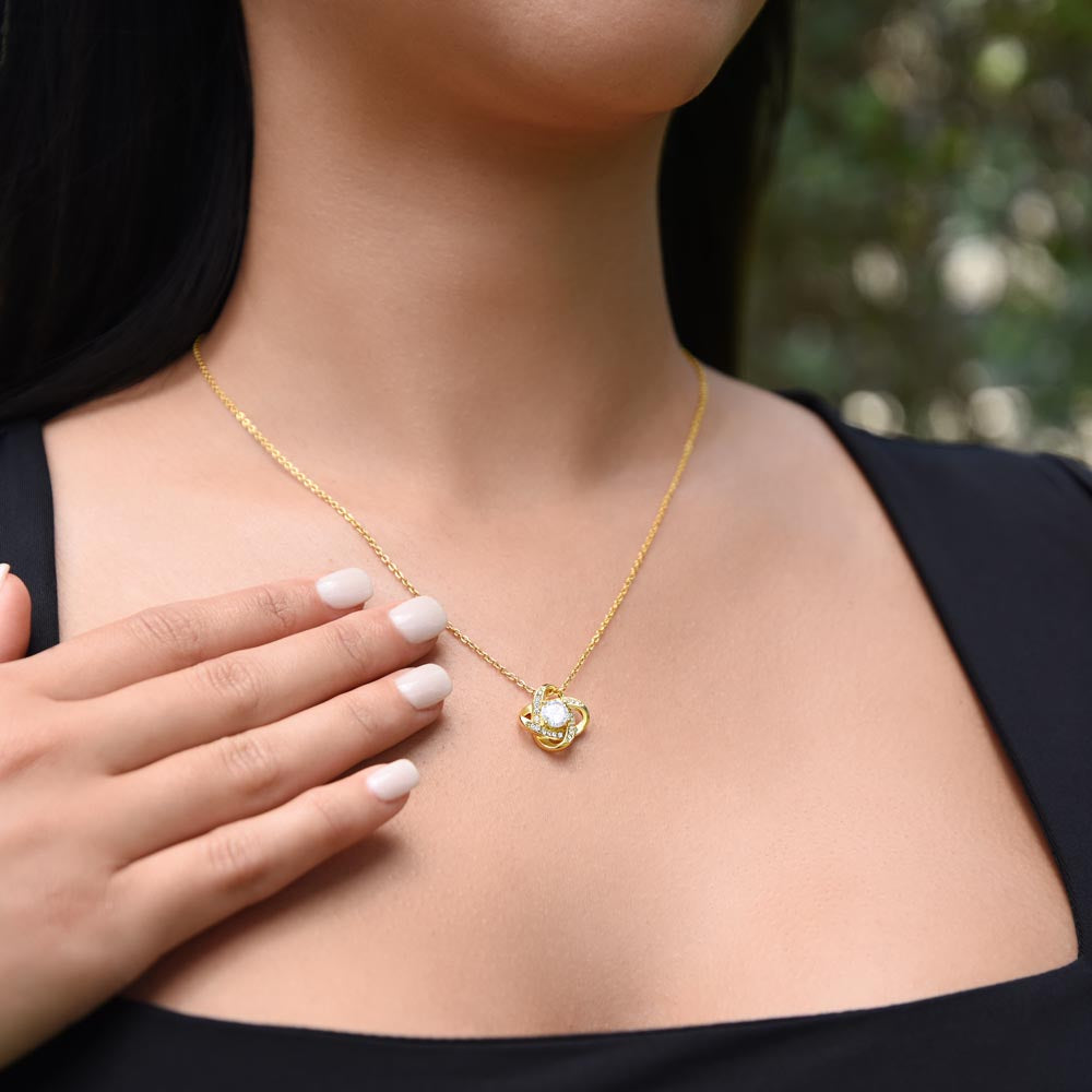 Love Knot Pendant Necklace – Gold-Plated Stainless Steel