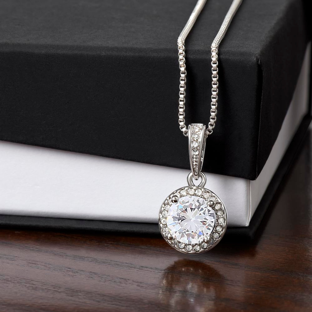 Eternal Hope Cross Pendant Necklace, 14k White Gold Finish