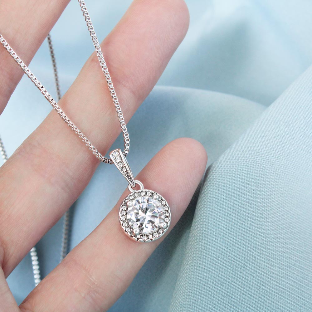 Eternal Hope Cross Pendant Necklace, 14k White Gold Finish