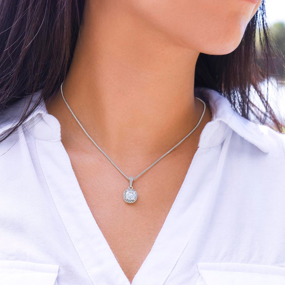 Eternal Hope Cross Pendant Necklace, 14k White Gold Finish