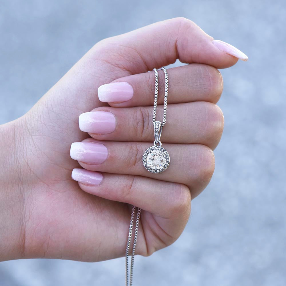 Eternal Hope Cross Pendant Necklace, 14k White Gold Finish
