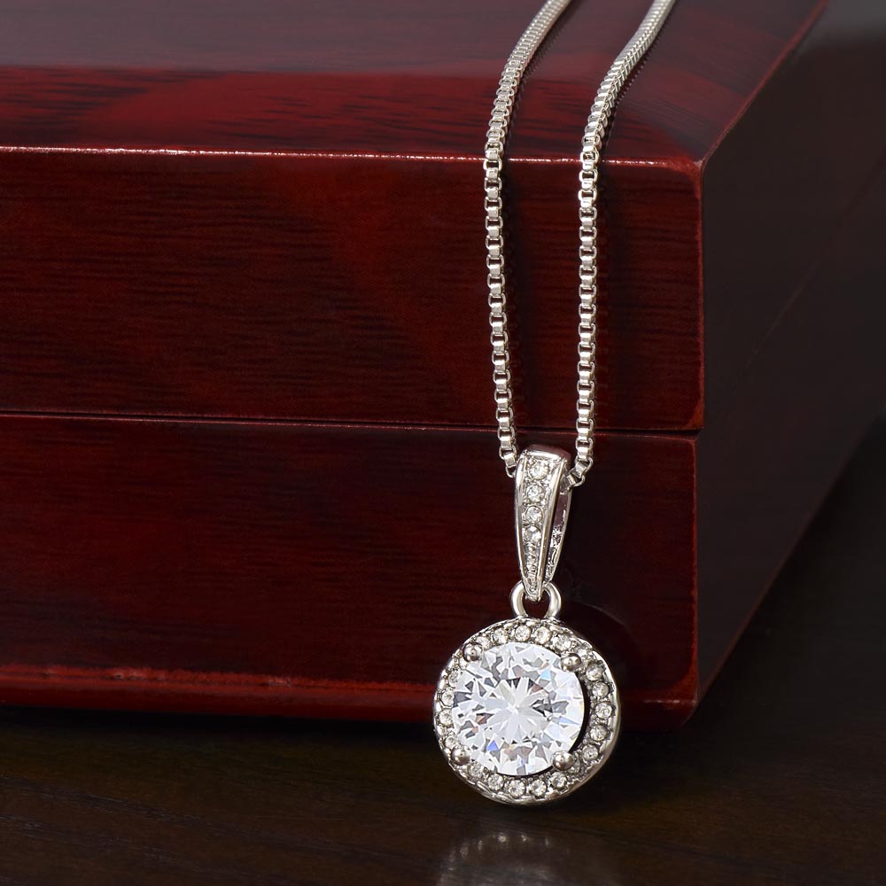 Eternal Hope Cross Pendant Necklace, 14k White Gold Finish