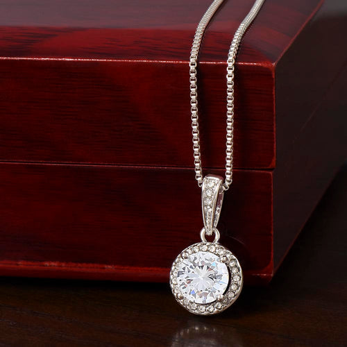 Eternal Hope Cross Pendant Necklace, 14k White Gold Finish