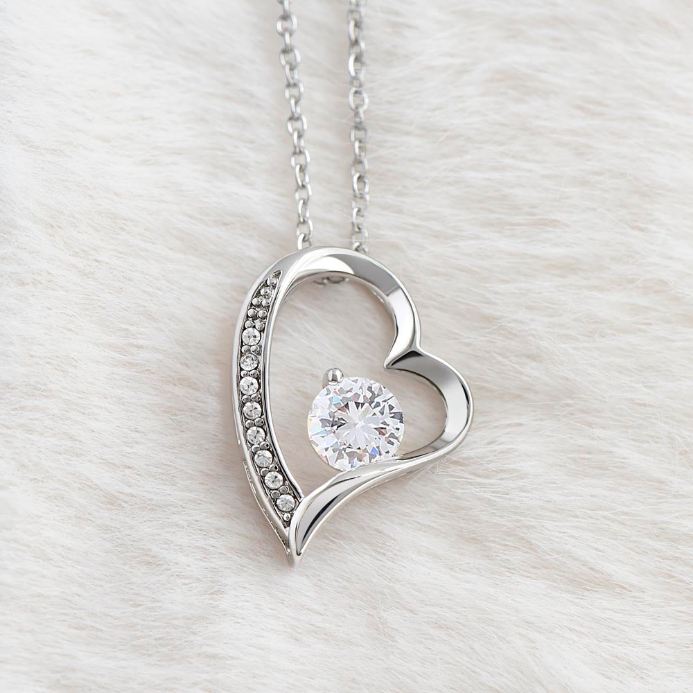Grandma Heart Pendant Necklace with CZ Crystal