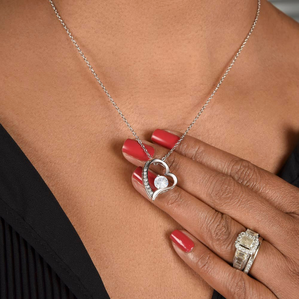 Grandma Heart Pendant Necklace with CZ Crystal